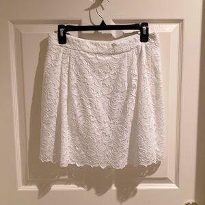 Draper James White Lace Mini Skirt